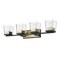 Z-Lite Bleeker Street 4 Light Vanity, Matte Black & Olde Brass & Clear 475-4V-MB-OBR - alternate 3